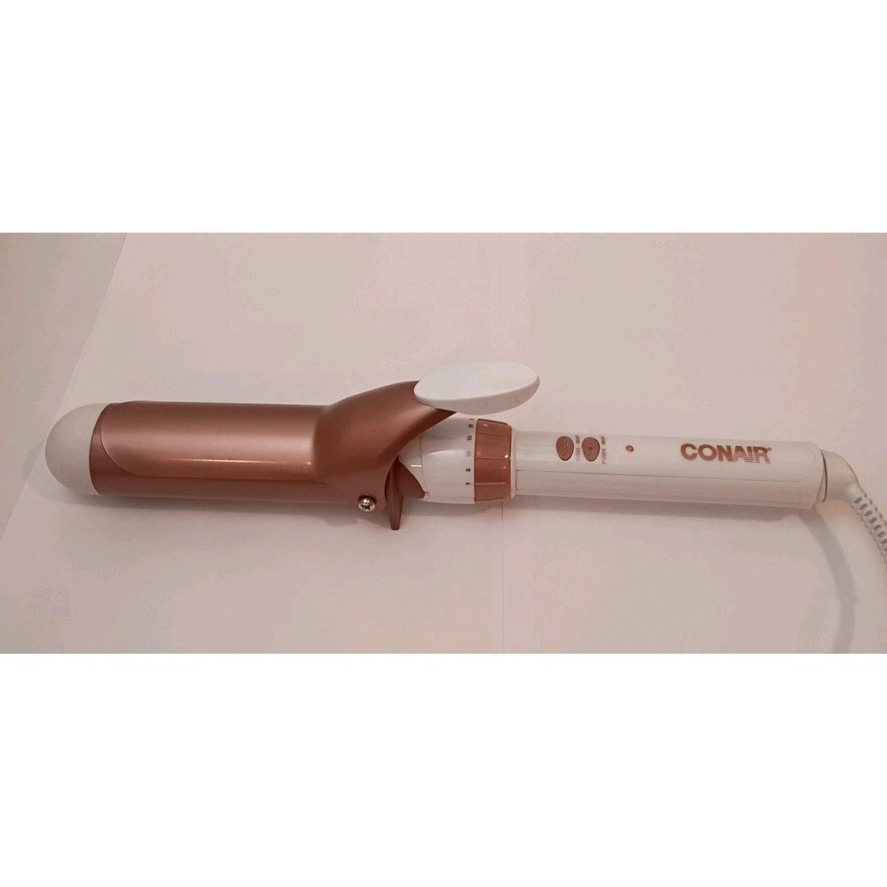Conair Double Ceramic Curling Iron, 1.5 Inch Curling Iron, White/Rose Gold - Picture 2 of 7